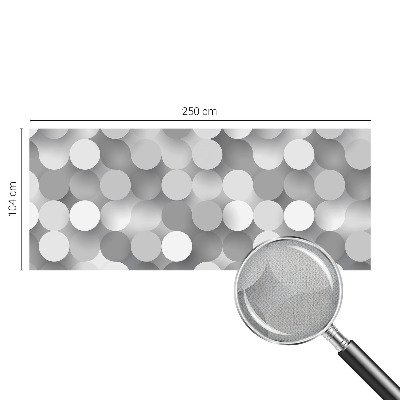 Baby room wall mural with a gray circle pattern