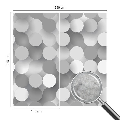 Baby room wall mural with a gray circle pattern