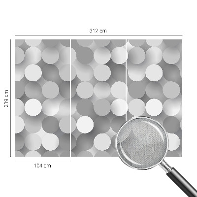 Baby room wall mural with a gray circle pattern