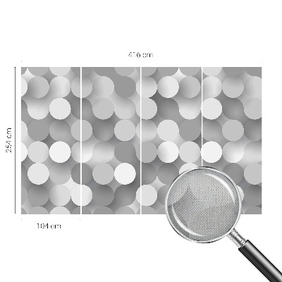 Baby room wall mural with a gray circle pattern