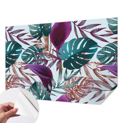 Peel and stick wallpaper mural with a tropical composition