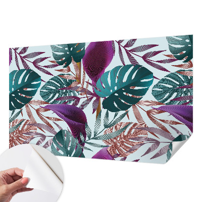 Peel and stick wallpaper mural with a tropical composition