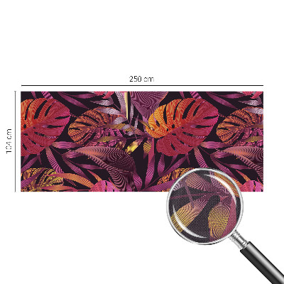 Children's wall mural with an exotic leaves design
