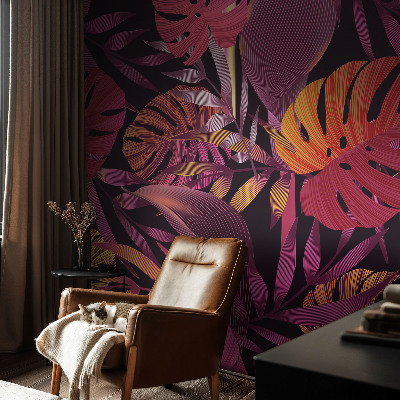 Children's wall mural Exotic leaves
