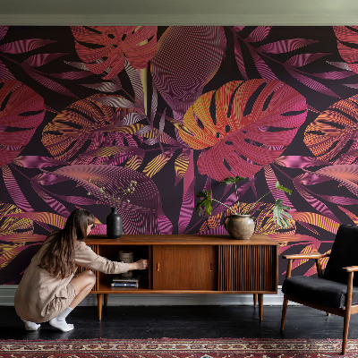 Children's wall mural Exotic leaves