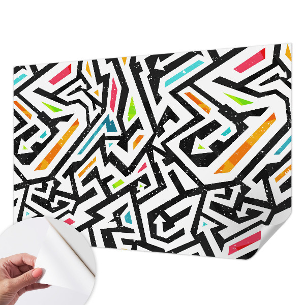 Peel and stick wall mural with an abstract mosaic design