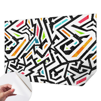 Peel and stick wall mural with an abstract mosaic design