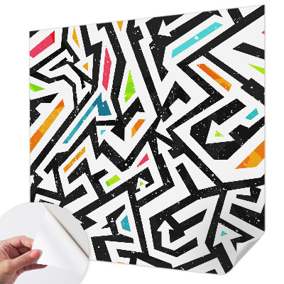 Peel and stick wall mural with an abstract mosaic design