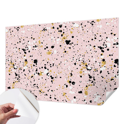 Self-adhesive wall mural with an artistic spotted pattern