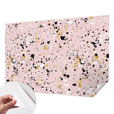 Self-adhesive wall mural with an artistic spotted pattern