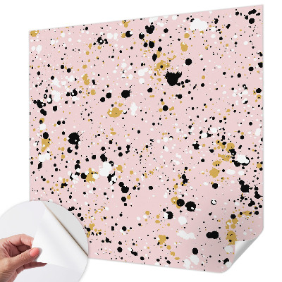 Self-adhesive wall mural with an artistic spotted pattern