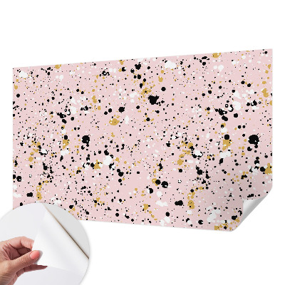 Self-adhesive wall mural with an artistic spotted pattern
