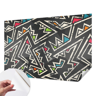 Stick-on wall mural with an energetic geometric design