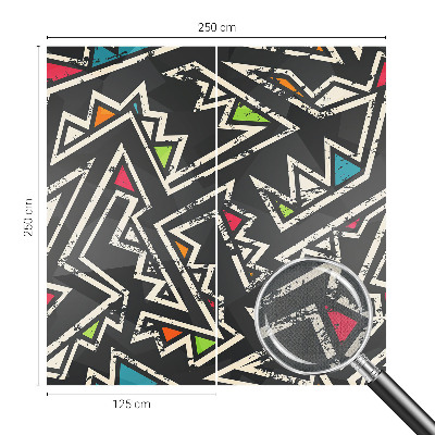 Stick-on wall mural with an energetic geometric design