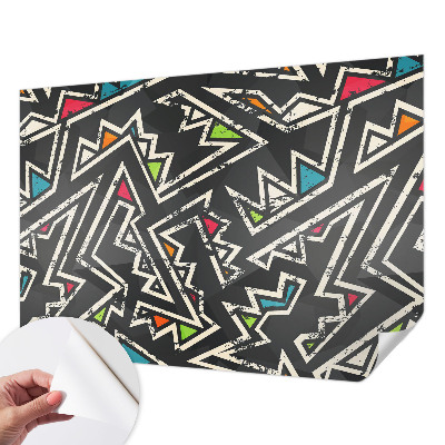 Stick-on wall mural with an energetic geometric design