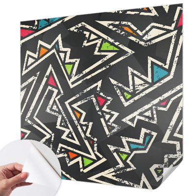 Stick-on wall mural with an energetic geometric design