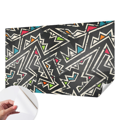 Stick-on wall mural with an energetic geometric design