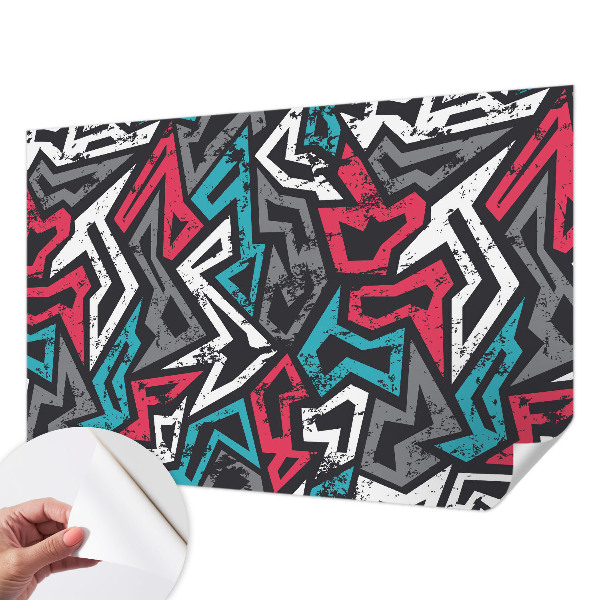 Self-adhesive photo wallpaper with an abstract mosaic design