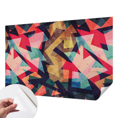 Removable wall mural wallpaper with a colorful pattern