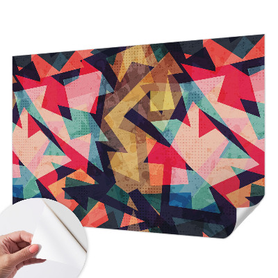 Removable wall mural wallpaper with a colorful pattern
