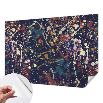 Removable wall mural with a colorful abstract design