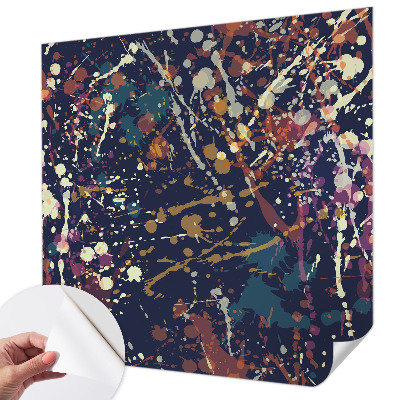 Removable wall mural with a colorful abstract design