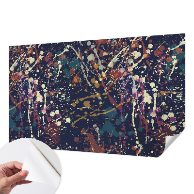 Removable wall mural with a colorful abstract design