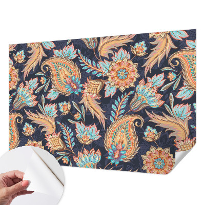 Peel and stick wall mural for living room with a floral pattern