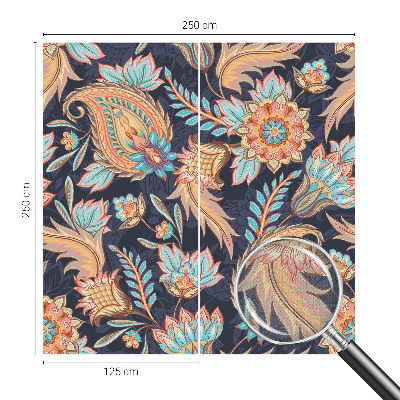 Peel and stick wall mural for living room with a floral pattern