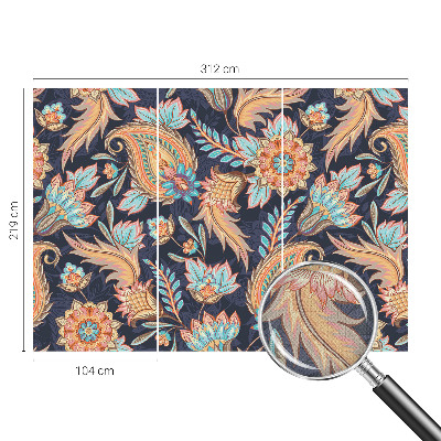 Peel and stick wall mural for living room with a floral pattern