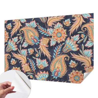 Peel and stick wall mural for living room with a floral pattern