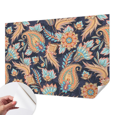 Peel and stick wall mural for living room with a floral pattern