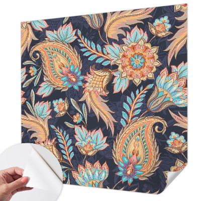 Peel and stick wall mural for living room with a floral pattern