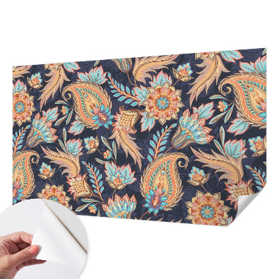 Peel and stick wall mural for living room with a floral pattern