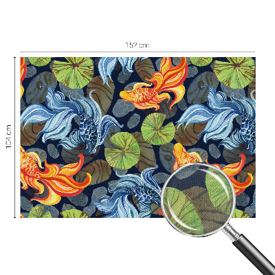 Peel and stick wall mural for bedroom with fish pattern