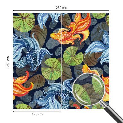 Peel and stick wall mural for bedroom with fish pattern