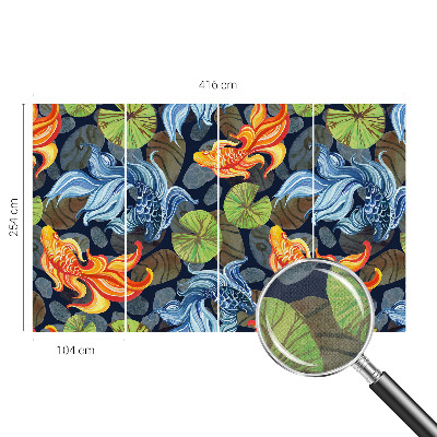 Peel and stick wall mural for bedroom with fish pattern