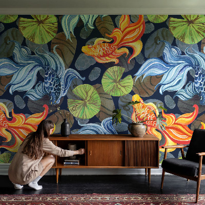 Peel and stick wall mural for bedroom Fish patterns