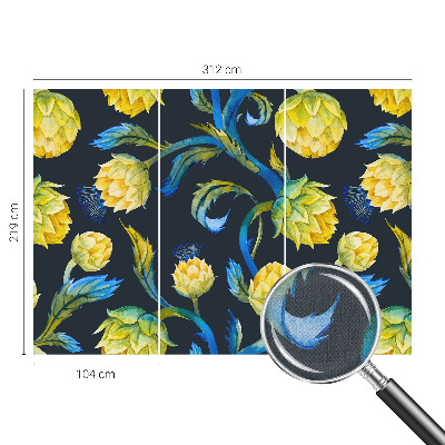 Peel and stick wall mural for kids' room featuring a playful plant-themed illustration