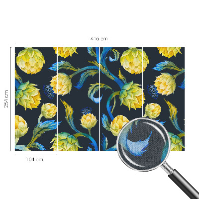 Peel and stick wall mural for kids' room featuring a playful plant-themed illustration