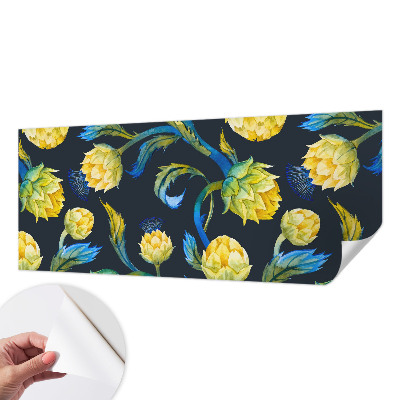 Peel and stick wall mural for kids' room featuring a playful plant-themed illustration