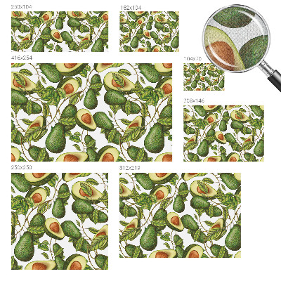3D photo wallpaper mural with an avocado pattern