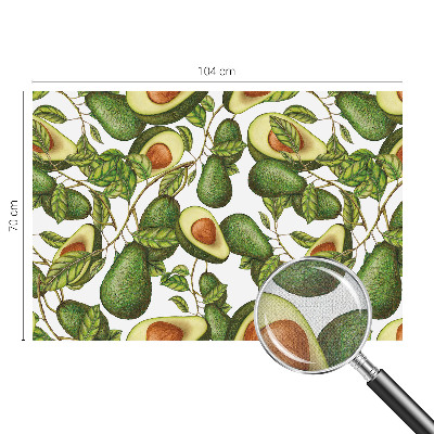 3D photo wallpaper mural with an avocado pattern