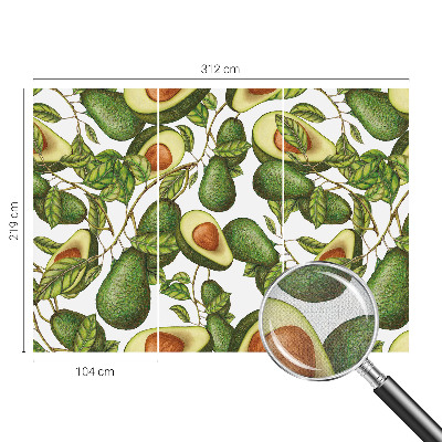 3D photo wallpaper mural Avocado pattern
