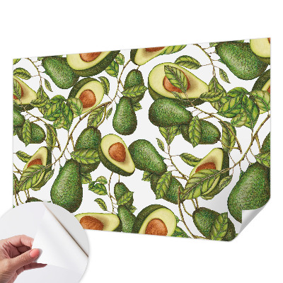 3D photo wallpaper mural with an avocado pattern