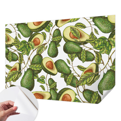 3D photo wallpaper mural with an avocado pattern