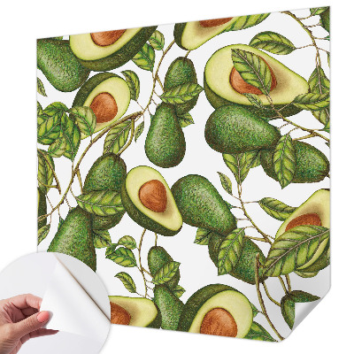 3D photo wallpaper mural with an avocado pattern