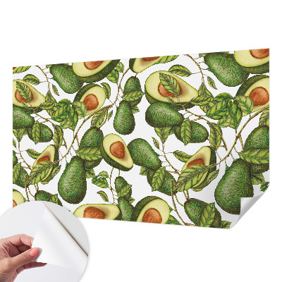 3D photo wallpaper mural with an avocado pattern