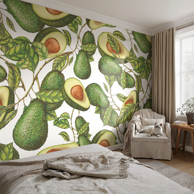 3D photo wallpaper mural Avocado pattern