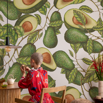 3D photo wallpaper mural Avocado pattern